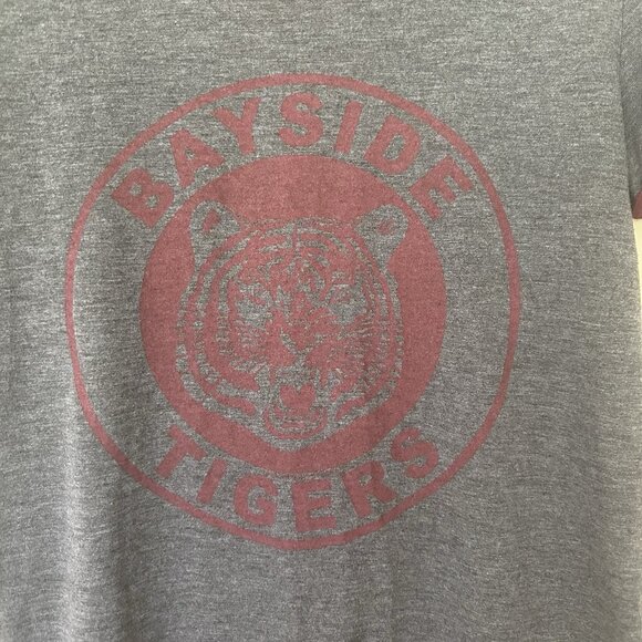 Vintage Bayside Tigers Saved By the Bell Tshirt Fitted Women L Ringer Tee 1990s - Picture 2 of 5